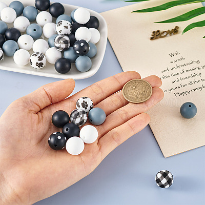 78 шт. 6 стильных экологически чистых силиконовых бусины для пищевых продуктов SIL-TA0001-12-1