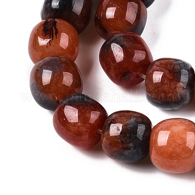 Окрашенные природные белый нефрит бисер пряди G-T138-D23-1