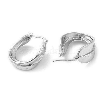 Серьги-кольца из латуни с покрытием стойки для женщин EJEW-D059-27P-1