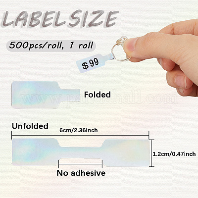 1 рулон 500 шт. голографических бумажных этикеток&nbsp;STIC-SP0001-05A-1