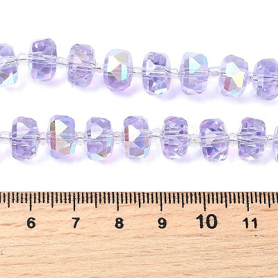 Прозрачные стеклянные бусины гальваническим пряди EGLA-P062-01A-HR07-1