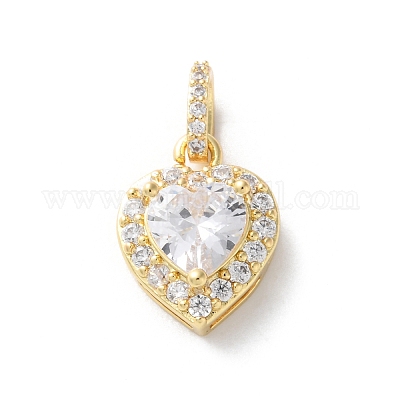 Латунные микропаве прозрачные подвески с фианитом KK-L227-006G-1