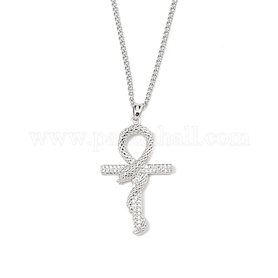 Ожерелья с подвеской из латуни с микропаве и кубическим цирконием NJEW-M211-03D-P-1