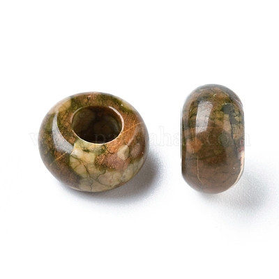 Натуральный риолитовая яшма европейские шарики G-G740-14x8mm-24-1