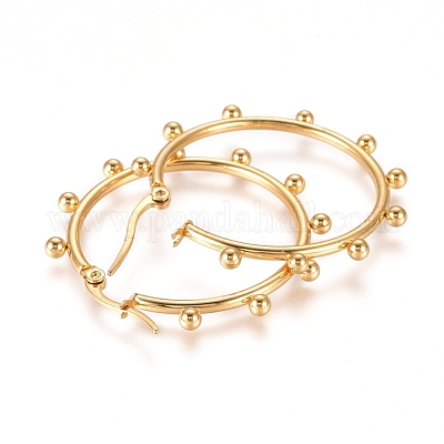 Серьги-кольца из нержавеющей стали 304 X-EJEW-E258-01G-1