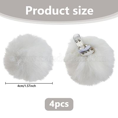 4 шт. пряжки для обуви из искусственной шерсти с помпоном HJEW-WH00198-1