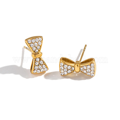 Серьги-гвоздики с бантом из нержавеющей стали 304 HI2869-1