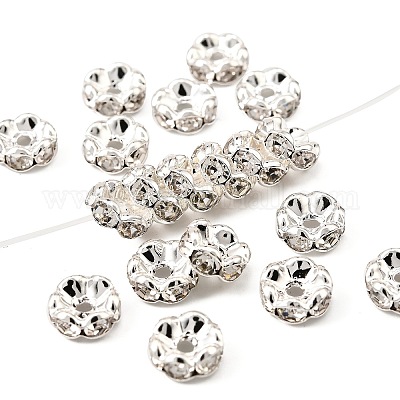 Messing Strass Zwischen perlen&nbsp;X-RB-A014-L8mm-01S-NF-1