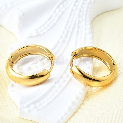 Серьги-кольца из нержавеющей стали 304 EJEW-V005-02G-02-1