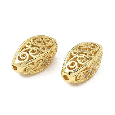 Латунные полые овальные бусины KK-K293-53G-1