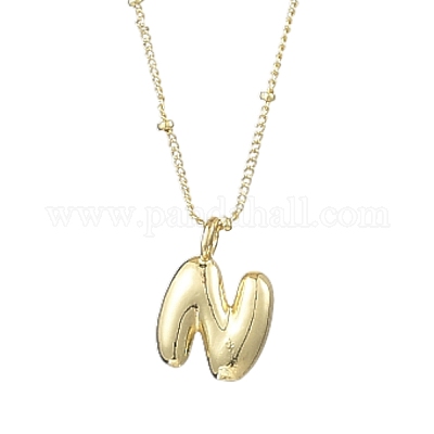 1 шт. латунные подвески в виде буквицы NJEW-YW0001-24N-1