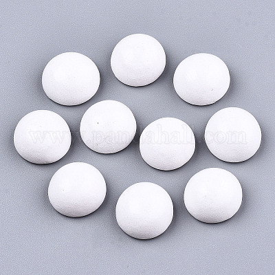 Sprühlackierte weiße Holz-Cabochons&nbsp;X1-WOOD-TAC0001-23A-1