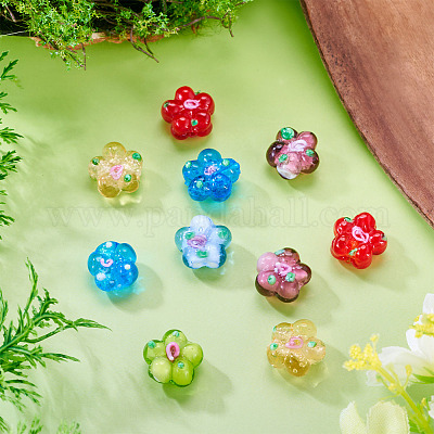 Perle di lampwork fatte a mano da 10 pz&nbsp;LAMP-TADJ0001-01D-1