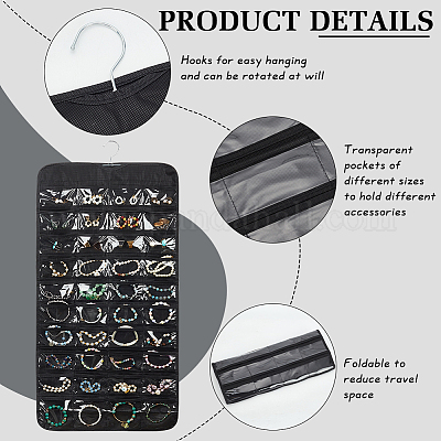 2 шт. 2 стиля прямоугольный складной рулон бижутерии из нетканого материала AJEW-FG0003-97-1