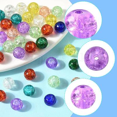 180шт. набор стеклянных бусин с эффектом кракле CCG-FS0001-03-1