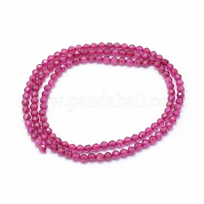 Нити бусин из красного корунда G-E411-40-3mm-1-1