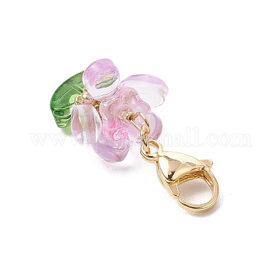 Подвесные украшения из стеклянных цветов HJEW-MZ00206-1