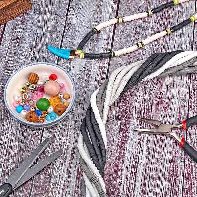 10 нить 4 цвета плоские круглые бусины ручной работы из полимерной глины CLAY-SZ0001-99-1