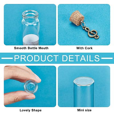 Wholesale CREATCABIN 12Pcs Transparent Glass Wishing Bottle with Plastic  Beads Metal Pendants Wood Cork Stoppers Tiny Glass Jars Decorations  Romantic Message Bottle Wedding Favors Christmas Valentines Day Gifts 