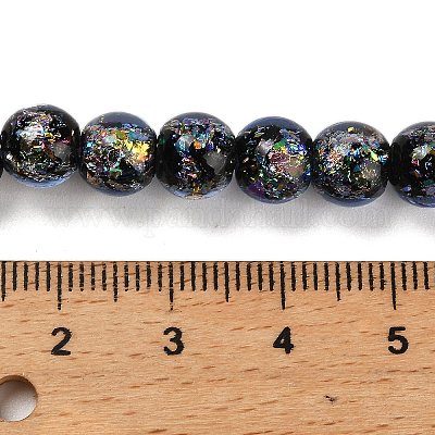 Нити стеклянных бусин из дихроичной фольги ручной работы DICH-U001-02C-1