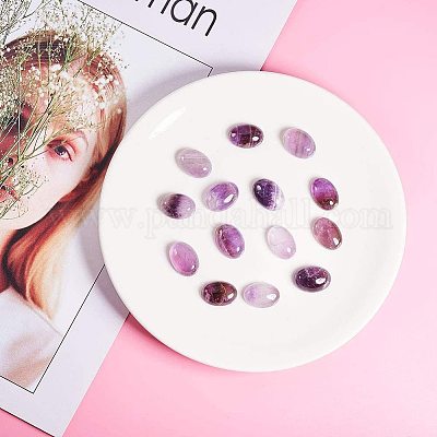 Натуральные аметисты плоские задние кабошоны PH-G-G741-13x18mm-1