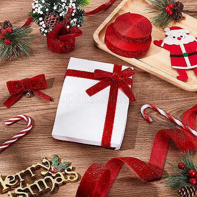 20 ярд 4 стилей блестящих односторонних бархатных лент SRIB-PH0010-34-1