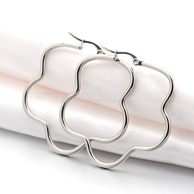 Серьги-кольца из нержавеющей стали 201 EJEW-P066-05P-1