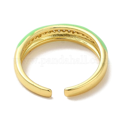 Кольца-манжеты из латуни с микропаве из кубического циркония RJEW-H228-06G-1