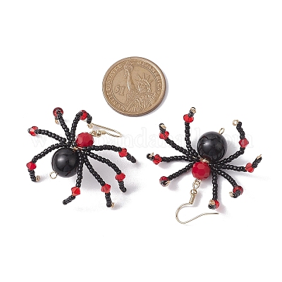 Болтающие серьги из стекла EJEW-JE05984-1