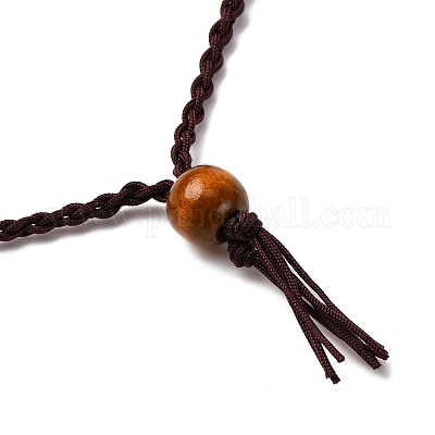 Натуральный аметист макраме мешочек кулон нейлоновый шнур регулируемые ожерелья NJEW-JN05345-04-1