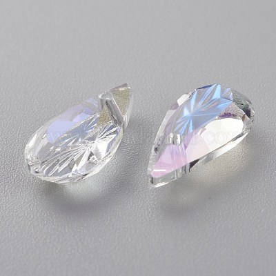 Подвески из тисненого стекла со стразами GLAA-J101-06A-001MO-1