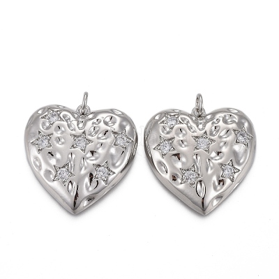 Кулоны из чеканной латуни с прозрачным кубическим цирконием KK-F821-14P-1