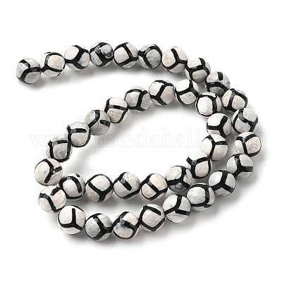 Бусины дзи с узором на спине в тибетском стиле G-G036-10mm-1