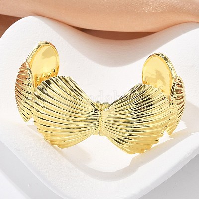 Латунные браслеты с открытыми манжетами для женщин BJEW-M091-02G-1