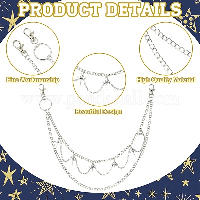 5 шт. 5 комплекта цепочек из цинкового сплава в стиле панк-луны AJEW-CJ0001-63-1