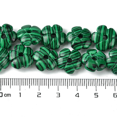 Нити окрашенных синтетических малахитовых бусин G-H023-B05-01-1