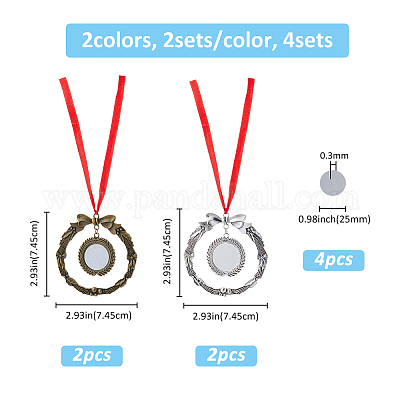 4 комплект 2-х цветных рождественских венков из сплава с алюминиевыми подвесными украшениями своими руками DIY-FH0007-42-1