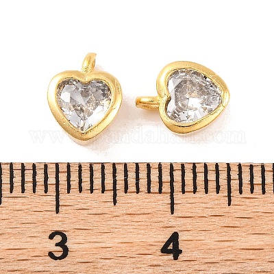 Латунные микропаве прозрачные подвески с фианитом KK-U024-07G-1