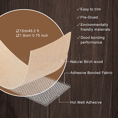 Деревянная плоская уплотнительная лента AJEW-WH0270-246A-01-1