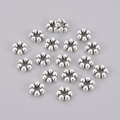 Silver Flat Metal Spacer Beads, Rondelle Spacer Beads