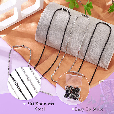 4 шт. 4 стиля ожерелий-чокеров из нержавеющей стали 304 для женщин NJEW-TA0001-21-1