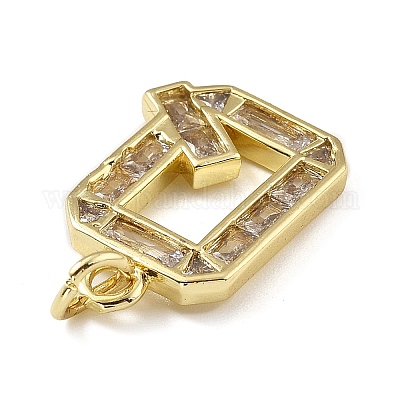 Латунные микро проложить кубического циркония подвески KK-V014-01G-17-1