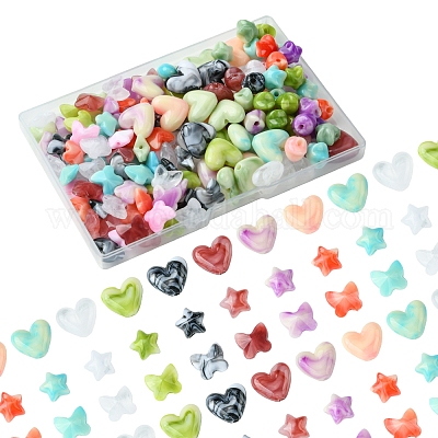 120шт 3 стиля наборы акриловых бусин с имитацией драгоценных камней OACR-FS0001-84-1