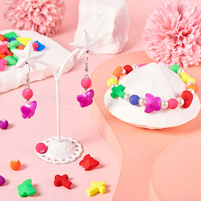 120 шт. 4 стиля окрашенных распылением непрозрачных акриловых бусин ACRP-TA0001-03-1