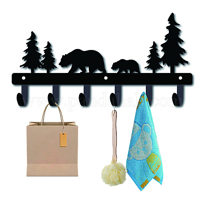 CREATCABIN Key Holder Decorative Coat Hooks Wall Mounted Metal Key Hooks  Towel Racks with 6 Hooks Butterfly Design Iron Key Hanger for Wall,  Bathroom