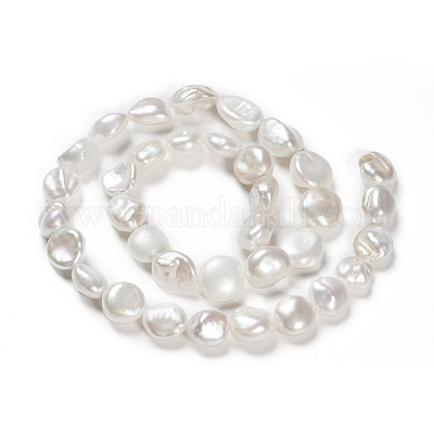 thumbnail image 2 of 14mm Natural Gemstone Bead & White Keshi Baroque Pearl Bracelet – 7.5 Inch Round Stackable Charm Bracelet 2 of 4