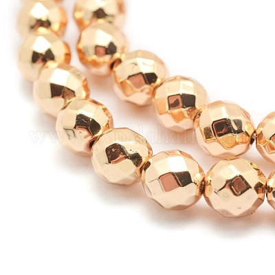 Гальванизировать немагнитных синтетический гематит бисер пряди G-L485-03B-LG-1