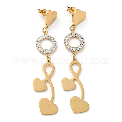 Серьги-гвоздики с геометрией из нержавеющей стали 304 с ионным покрытием (IP) EJEW-D083-10D-G-1