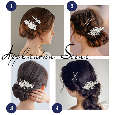 14 шт. 4 стиля свадебных шпилек для волос из сплава со стразами&nbsp;DIY-GA0003-90-1