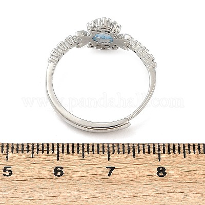 Латунные микро проложить пальцев кольца кубического циркония RJEW-D318-03P-1